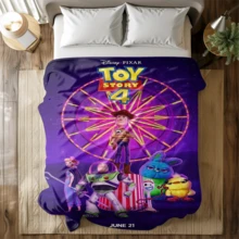 1PC Colorful Hoodie, Buzz Lightyear, Toy Story, Disney All-Star Theme Flannel Printed Blanket, Air Conditioning Cover Blanket - 100% Polyester Knitted Quilted Blanket, Digital Print - Comfortable Bedding Suitable For All Seasons, Perfect For Napping, Camping, Travel - Ideal Gift For Friends And Family, Comfortable Flannel Blanket - Multiple Sizes Available, Ultra Soft, Suitable For Sofa/Bed, Essential For All Seasons, Perfect For Daily Relaxation On The Sofa - Multicolor - View 3
