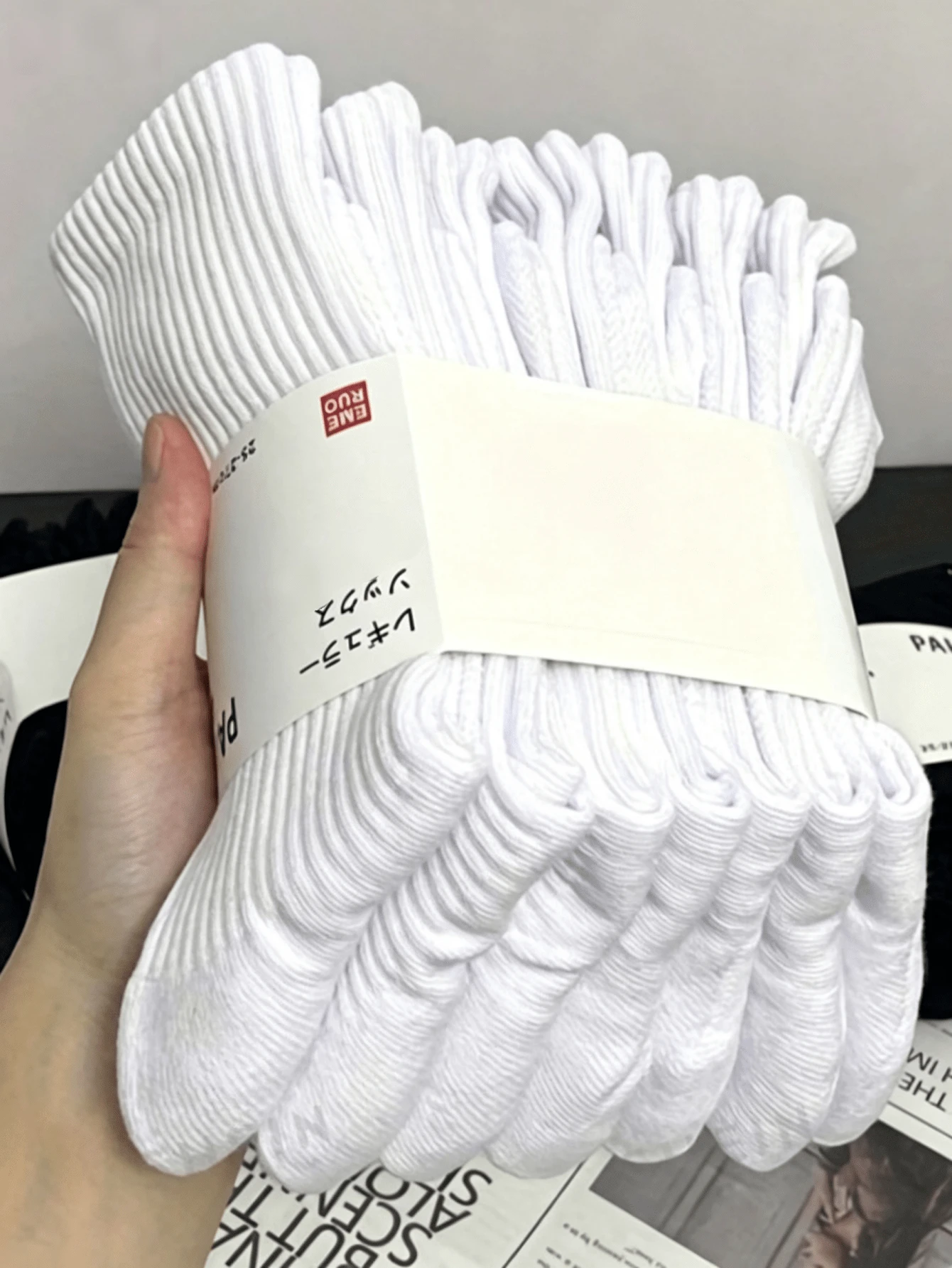5 Pasang Kaos Kaki Basket Olahraga Pria Warna Putih, Panjang Setengah Betis, Bahan Terry Tebal, Ujung Panjang, Desain Menyerap Keringat, Unisex - MultiWarna - View 1
