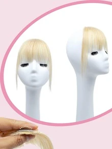 Wispy Clip-In Bangs Human Hair Natural Straight Bangs Hair Pieces Real Forehead Coverage Seamless Bangs For Women Daily Commute Party Wedding Style Multi-Color Optional Reusable Dyeable Easy Apply Soft And Shiny Autumn Travel Festival Christmas - Multicolor - View 5
