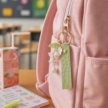 Bell Flower Wristband Keychain, Floral Bag Charm, Suitable For Young Women, Female Students And Back To School Decoration Gift - Green - View 2