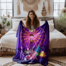 1PC Colorful Hoodie, Buzz Lightyear, Toy Story, Disney All-Star Theme Flannel Printed Blanket, Air Conditioning Cover Blanket - 100% Polyester Knitted Quilted Blanket, Digital Print - Comfortable Bedding Suitable For All Seasons, Perfect For Napping, Camping, Travel - Ideal Gift For Friends And Family, Comfortable Flannel Blanket - Multiple Sizes Available, Ultra Soft, Suitable For Sofa/Bed, Essential For All Seasons, Perfect For Daily Relaxation On The Sofa - Multicolor - View 7