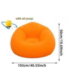 Ghế sofa bơm hơi lớn, ghế lười hạt đậu với bề mặt nhung mềm, chất liệu vinyl bền, thiết kế gấp gọn di động, không cần lắp ráp, chỗ ngồi thoải mái cho phòng khách, phòng ngủ, ký túc xá, ban công, cắm trại và đọc sách - Nhiều màu - Xem 31