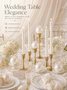 1pc White Pearl Style Scented Candle, Elegant European Decor Candle, Suitable For Wedding Decoration, Candle Favor, Bridesmaid Gift, Romantic Dinner, Home Decor, Room Decor, Women's Gift - Pearl - View 5