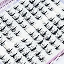 10 Pairs Glue-Free DIY Cluster Cat Eye False Eyelashes, Natural Manga Style Fine Hair Mixed Length, Reusable, Suitable For Beginners, Daily And Party Wear - View 7