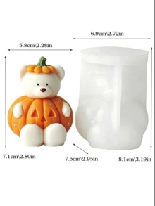 1pc Pumpkin Bear Silicone Candle Mold, Reusable DIY Plaster Resin Soap Making Craft Mold, Halloween Thanksgiving Theme Decorative Handmade Mold - Pumpkin Bear Mold - View 12