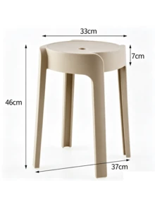 5 piezas de taburetes redondos de plástico grueso multicolor, apilables para almacenamiento, taburetes altos duraderos y antideslizantes para mesas de comedor del hogar, entrada para cambiar zapatos y uso en el baño. - Multicolor - Ver 17