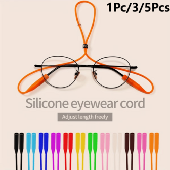 1Pc/3/5Pcs Silicone Glasses Strap, Anti-Slip Design, Suitable For Various Activities. Unisex Glasses Lanyard.