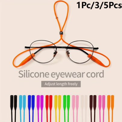 1Pc/3/5Pcs Silicone Glasses Strap, Anti-Slip Design, Suitable For Various Activities. Unisex Glasses Lanyard.