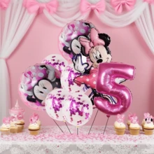 Party Balloon Set, Pink Star And Cartoon Foil Balloons With Sequin Balloons, For Milestone Birthday Decoration - As Shown In the Figure - View 1