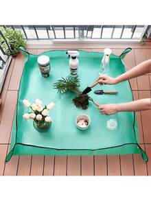1 buah Alas Pemindahan Tanaman Lipat Warna Hijau, Cocok untuk Tanaman Pot Dalam Ruangan dan Perawatan Sukulen, Alas PE Tebal Tahan Air, Mudah Dibersihkan, Alas Pot Tanaman Lipat Besar, Alat Berkebun - A - View 4