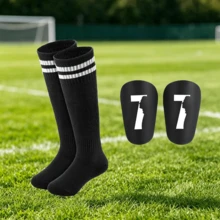No.7 Face Shadow - Football Training Accessory Set, Long Striped Socks + Printed Pads Combination, Lightweight Outdoor Sports Accessories, Suitable For Field Training Activities - Face #7 - View 9