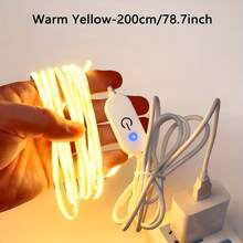 LQHZMYY Tira de luz LED COB alimentada por USB - Tira de luz LED flexible y plegable, USB Plug And Play, interruptor regulador táctil, adecuada para el hogar, bodas, cocina, gabinete, iluminación bajo el gabinete - Compatible con computadora, tableta, puertos USB de banco de energía y decoración del hogar - tocar - Ver 16