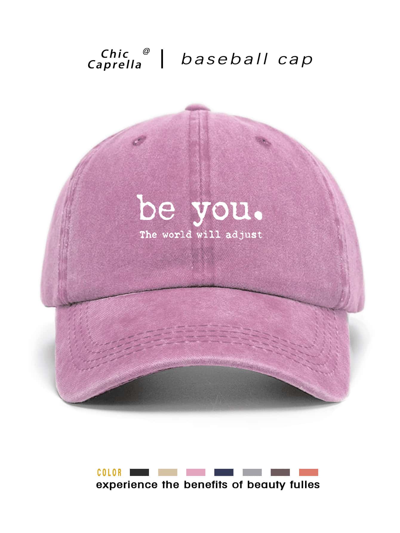 經典復古Y2K水洗「Be You」原創棒球帽卡車帽，男女通用，適合春夏秋冬四季，情人節、單身派對、父親節、母親節、教師節、開學季、萬聖節、新娘、學生、教師的完美禮物，女性夏季旅行海灘海濱必備，女性沙灘帽，新娘婚禮必備，粉色、黑色波多黎各休閒頭飾女性卡車帽