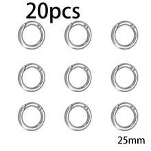 20pcs Metal O-Ring Spring Clasps, Suitable For Handmade DIY Charm Jewelry Making, Can Be Used For Open/Close Round Keychains, Handbags, Hooks, Dog Leash Buckle Connectors, Versatile And Practical - Multicolor - View 10