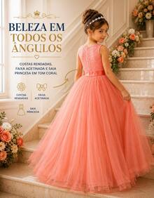 Long Dress For Children, Youth, Party, Flower Girl, Bridesmaid, Wedding, Flower Girl, Debutante, Princess, Miss, Lace With Bow, 3/4 Sleeve, Luxury - 3 To 16 Years - 乾枯玫瑰色 - 查看 7