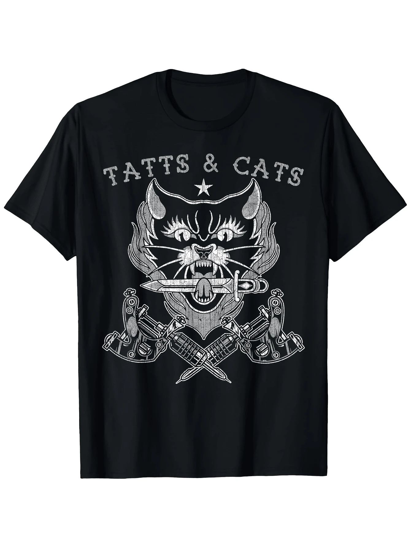 Camiseta Casual para Hombre 2026 Nueva Camiseta Negra de Peso Pesado para Hombre - Negro - Ver 1