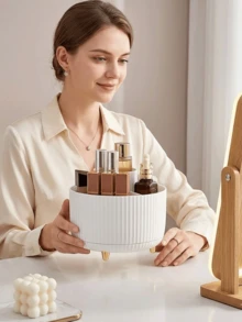 Space-Saving Cosmetic Display Stands & Beauty Organizers With 360 Degree Rotating Base Minimalist Organizer For Women And Students Aesthetic Organozadores De Maquillaje Perfect For Bedroom Desk Vanity Decor Perfume Organizer - Nhiều màu - Xem 4