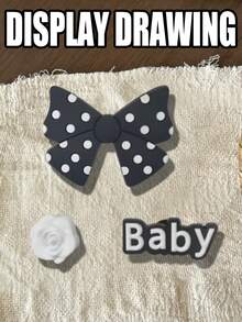 7 PCS Heart Bow Flower Letter Accessories For Clogs Decoration - Black - View 9