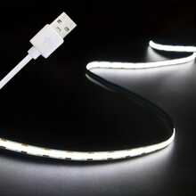 LQHZMYY Tira de luz LED COB alimentada por USB - Tira de luz LED flexible y plegable, USB Plug And Play, interruptor regulador táctil, adecuada para el hogar, bodas, cocina, gabinete, iluminación bajo el gabinete - Compatible con computadora, tableta, puertos USB de banco de energía y decoración del hogar - tocar - Ver 7