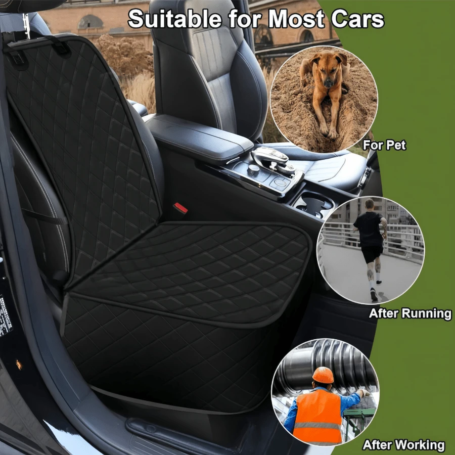 1PC Car Front Seat Covers, Waterproof Pet Car Seat Protector, Non-Slip Scratch-Proof Dog Seat Cover For Cars, Trucks, And SUVs - Black - View 1