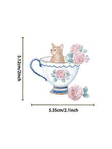 50pcs Transparent PET Cat Stickers, Cute Cat Aesthetic Stickers, Suitable For Notebooks, Stationery, Scrapbooking, Travel Art Supplies - Multicolor - View 4