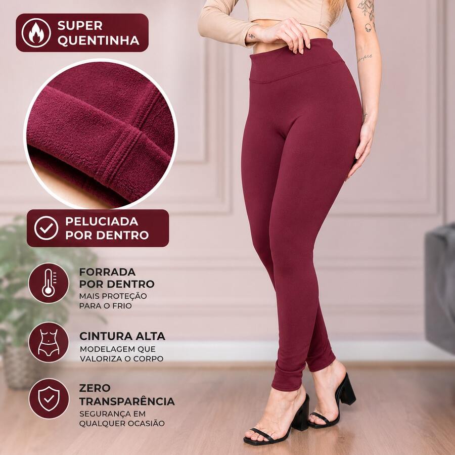 LLEVO Women Leggings - 紅木色 - 查看 1