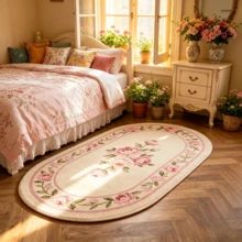 1pc Pink Floral Rug, Cute, Cozy, Thickened Carpet, Plush Rug, Autumn/Winter Rug, Decorative Rug, Bedroom Decor, Small Rug, Carpet, Home Decor, Living Room Rug, Living Room Small Rug, Bedroom Rug - Multicolor 1 - View 8