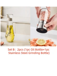 1 Pc Premium Glass Oil Dispenser Bottle - 150ml/260ml Leakproof Olive Oil And Vinegar Cruet With Drip-Free Spout And Safety Cap, Easy Clean Tabletop Condiment Dispenser For Kitchen & Restaurant(Random Style) - Multicolor - View 11