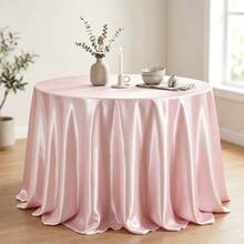 89.76 Inch (228 Cm) Round Satin Tablecloth - Elegant Smooth Fabric Tablecloth For Weddings, Birthdays, Christmas, Halloween Parties And Dining Table Decor - Multicolor - View 87
