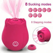 New Rose Toys Specially Designed For Women: Premium Nipple Stimulator, 8 Powerful Vibration Modessucking Modes, Silicone Material, Rechargeable Battery, A Novel Adult Toy, Suitable For Bedroom Use, A Valentine'S Day Gift For Your Significant Other - 紅色 - 查看 3