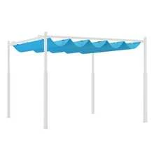 10x10 Retractable Pergola Canopy Blue, UPF30+ Outdoor Pergola With Magnetic Fixture, Backyard Patio Deck Pergola W/ Metal - Multicolor - View 1