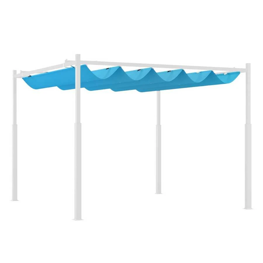 10x10 Retractable Pergola Canopy Blue, UPF30+ Outdoor Pergola With Magnetic Fixture, Backyard Patio Deck Pergola W/ Metal - Multicolor - View 1