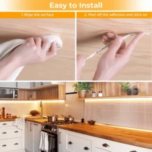 3-65.6ft 5V USB 3-Color LED Light Strip, Dimmable, With Button Switch Color Temperature Adjustment, Cuttable, Self-Adhesive Tape Light, Suitable For Bedroom, TV, Kitchen, Game Room, Living Room, Home Decor, Wardrobe, Shelf - Three Color Temperatures - View 6