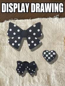 7 PCS Heart Bow Flower Letter Accessories For Clogs Decoration - Black - View 8
