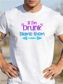 Camisetas% originales. Si estoy borracha, les doy la culpa. Camisetas divertidas a juego para mejores amigos y familiares. - Blanco - Ver 1