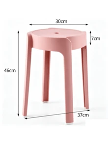 5 piezas de taburetes redondos de plástico grueso multicolor, apilables para almacenamiento, taburetes altos duraderos y antideslizantes para mesas de comedor del hogar, entrada para cambiar zapatos y uso en el baño. - Multicolor - Ver 16