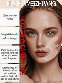 Reusable Facial Cheek Patches, Chest Skin Care Patches, Beauty & Personal Care Tool, Skin Smoothing Patches, Self-Adhesive Overnight Chest Patches, Facial Bandage, Facial Support Strap, Comfortable Support During Sleep, Provides Gentle Pressure - Multicolor - View 3