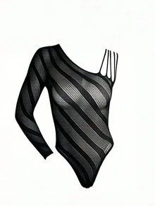 A - Leotard / Wrestling Singlet / Thong For Guys - Black - View 3