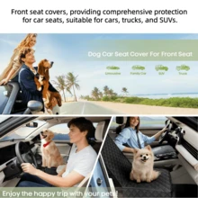 1PC Car Front Seat Covers, Waterproof Pet Car Seat Protector, Non-Slip Scratch-Proof Dog Seat Cover For Cars, Trucks, And SUVs - Black - View 2