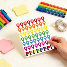 10pcs Colorful Position Labels Color-Coded Indicators Suitable For Camping, Travel, Craft Projects, Office Supplies, Scrapbooking, DIY Decoration PVC Self-Adhesive Stickers - Colored Location Labels - View 3