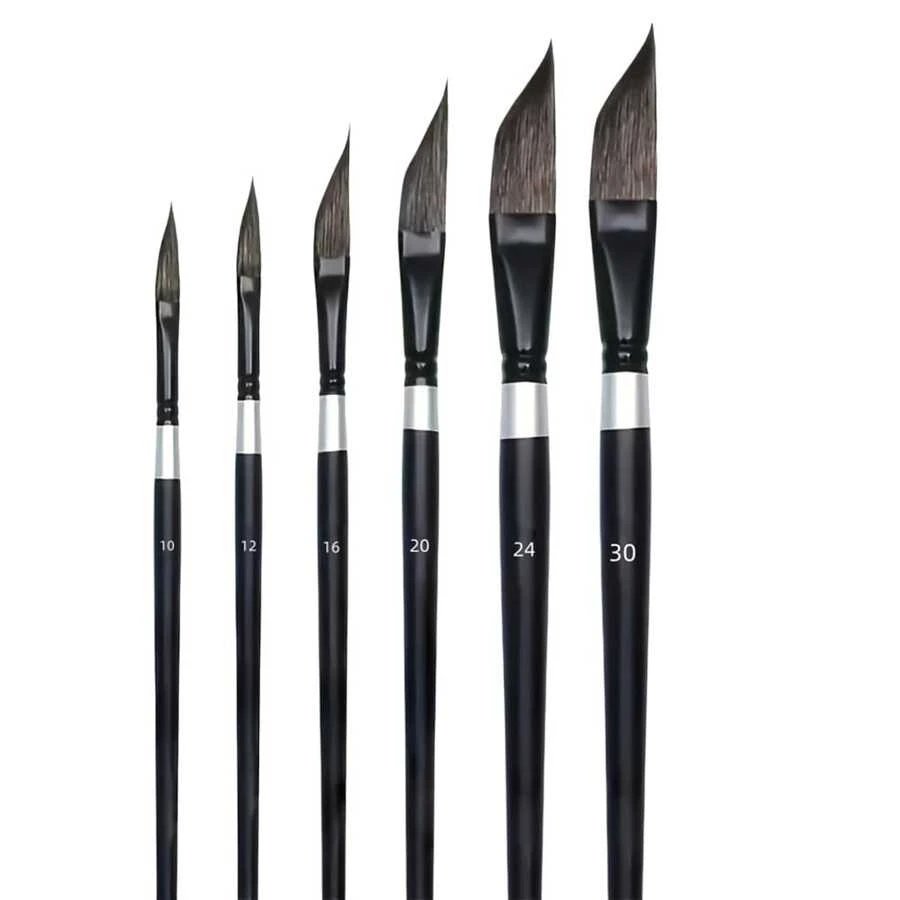 Dom Delfim 6-Piece Paint Brush Set, Ergonomic Design For Comfortable Grip, Multi-Purpose Brushes For Watercolor, Acrylic, Gouache And Oil Painting, Holiday Christmas Stocking Stuffer Gift, Suitable For Artists, Adults And Teens - H - View 1