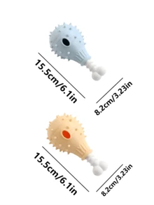 2 Colors Chicken Leg TPR Dog Treat Dispensing Chew Toy Spiky Textured Teeth Cleaning Bite Resistant Washable Relieve Anxiety Boredom Mental Stimulation Interactive Molar Play Toy For Small Medium Dogs Indoor Outdoor Pet Supply - Multicolor - View 8