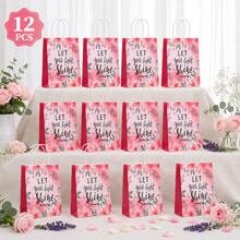 Reusable Floral Gift Bags With Bible Verses, Christian Baptism Paper Gift Bags Suitable For Women, Wedding, Birthday Gift Packaging - Color Mixing - View 18