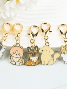 5pcs Cute Dog Keychain Pendant, Suitable As A Lucky Gift For Family - Multicolor - View 4