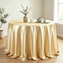 89.76 Inch (228 Cm) Round Satin Tablecloth - Elegant Smooth Fabric Tablecloth For Weddings, Birthdays, Christmas, Halloween Parties And Dining Table Decor - Multicolor - View 113