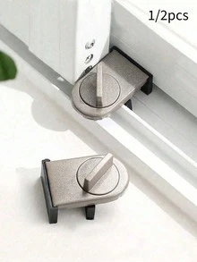 Cerradura de aluminio para puertas y ventanas corredizas, con funciones anti-pellizco, anti-robo y anti-desprendimiento - Talla única - Ver 1