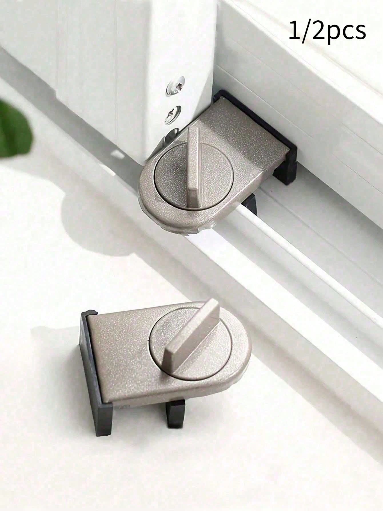 Cerradura de aluminio para puertas y ventanas corredizas, con funciones anti-pellizco, anti-robo y anti-desprendimiento - Talla única - Ver 1