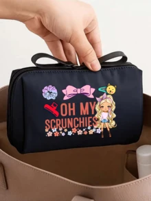 女款可愛美妝護膚旅行收納袋 - 輕便可折疊化妝盥洗包附拉鍊，便攜旅行盥洗袋、口紅收納袋、零錢包，大容量化妝收納適用於日常、SPA、度假 - 耐用護膚 - 彩色 - 查看 5