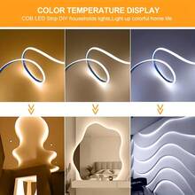 LQHZMYY Tira de luz LED COB alimentada por USB - Tira de luz LED flexible y plegable, USB Plug And Play, interruptor regulador táctil, adecuada para el hogar, bodas, cocina, gabinete, iluminación bajo el gabinete - Compatible con computadora, tableta, puertos USB de banco de energía y decoración del hogar - tocar - Ver 6