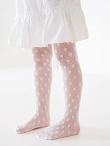 2pcs Girls' Hollow-Out Mesh Pantyhose, Thin Spring/Summer Style - Multicolor - View 5